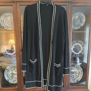 Black Cardigan with White Trim never worn